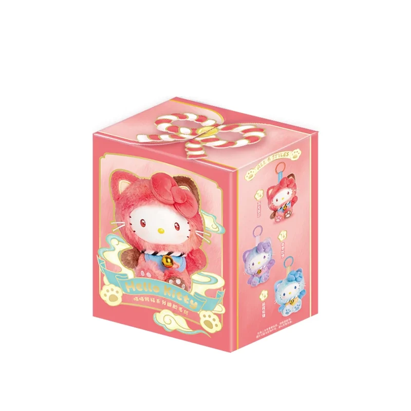 [Self-operated] MOETCH China's Cute Hello Kitty Meow Blessing Series Vinyl Plush Blind Box (1 box, random shipping) - Figurine, Ornament, Birthday Gift, Collectible Blind Box