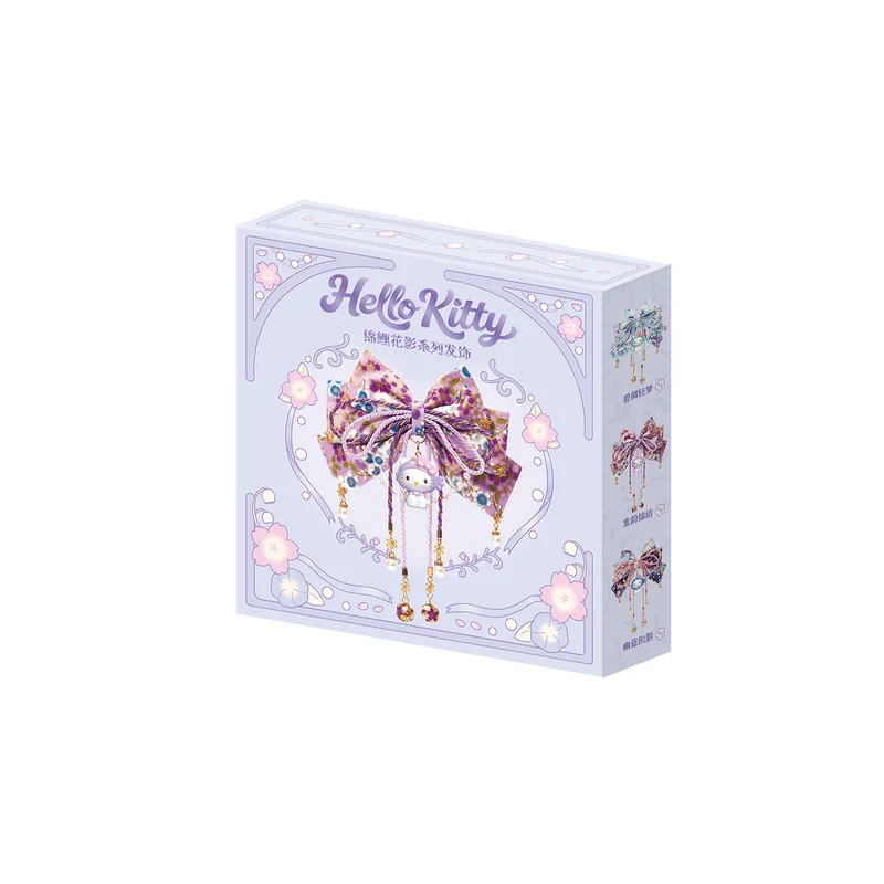[Self-operated] MOETCH China's Cute Hello Kitty Koi Flower Shadow Series Hair Accessory Bow Tie Blind Box (1 box, random shipping) - Bow Tie Peripheral Lolita Girl Gift