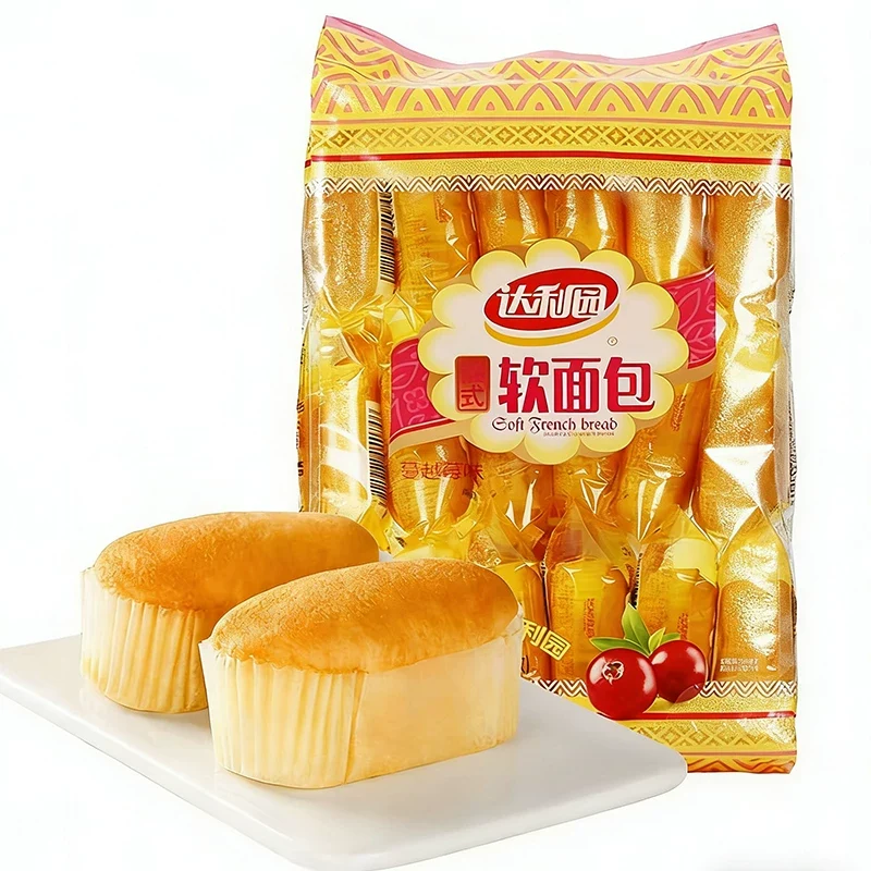 [Self-operated] Daliyuan French Soft Bread, Cranberry Flavor, 18 Pieces (360g), Hand-Torn Mini Bread, Nutritious Breakfast, Filling Snack