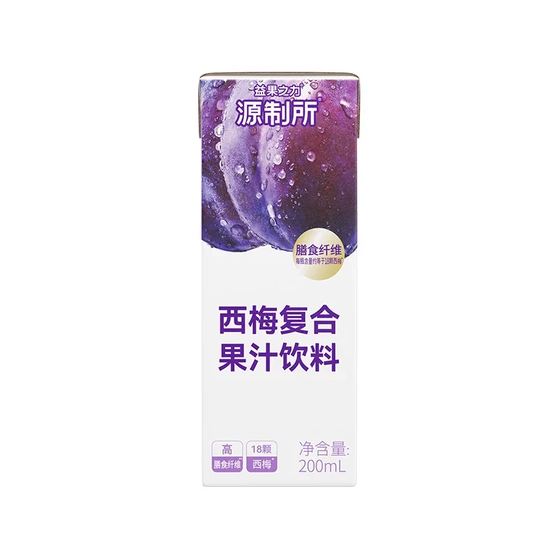 [Self-operated] China Yuanzhi Prune Juice 100% Fruit Juice 200ml*12 boxes, clean ingredients, 0 additives, NFC compound fruit juice beverage