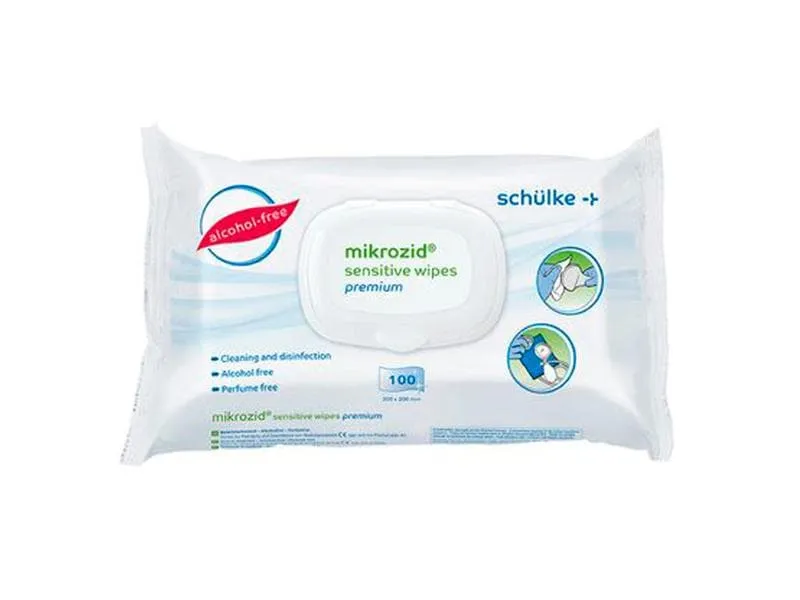Schülke Mikrozid sensitive wipes premium, 20 x 20 cm, 100 Stück