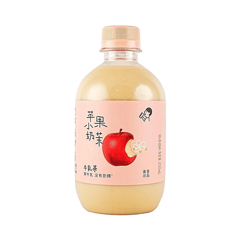 [Self-operated] Heytea Apple Milk Jasmine Milk Tea 350ml (Red Fuji apple juice + fresh milk + jasmine tea) - a refreshing and sweet beverage with a delicate floral and fruity aroma. Low sugar, low fat, and zero non-dairy creamer.