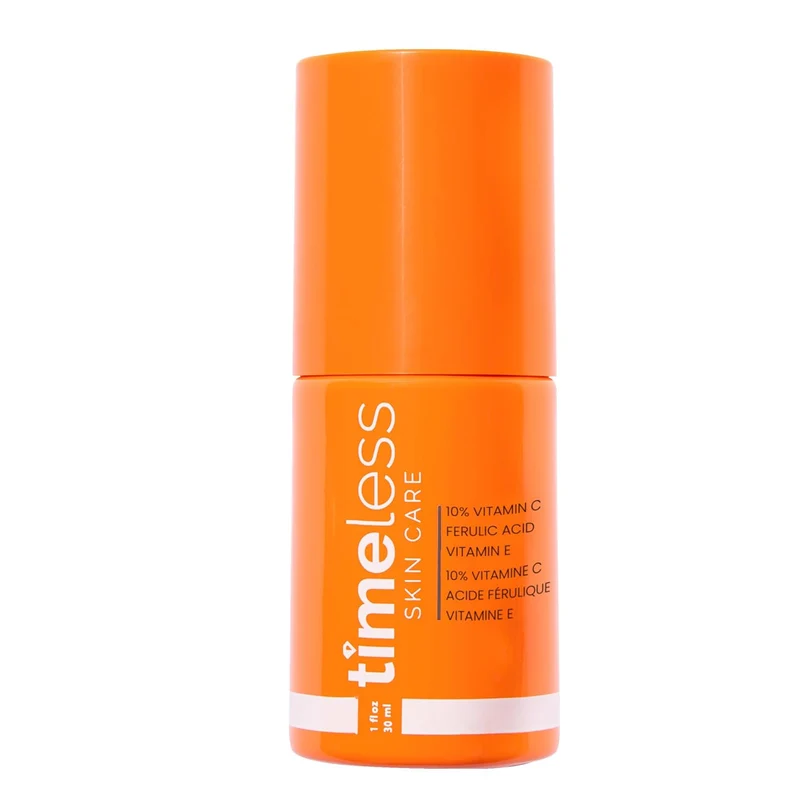 [Self-operated] Timeless Skin Care 10% L-Ascorbic Acid, Antioxidant, CEF, Ferulic Acid Serum 30ml (USA) - Repairs and combats early signs of aging, minimizes pores, wrinkles, fine lines, dryness, and dull skin.