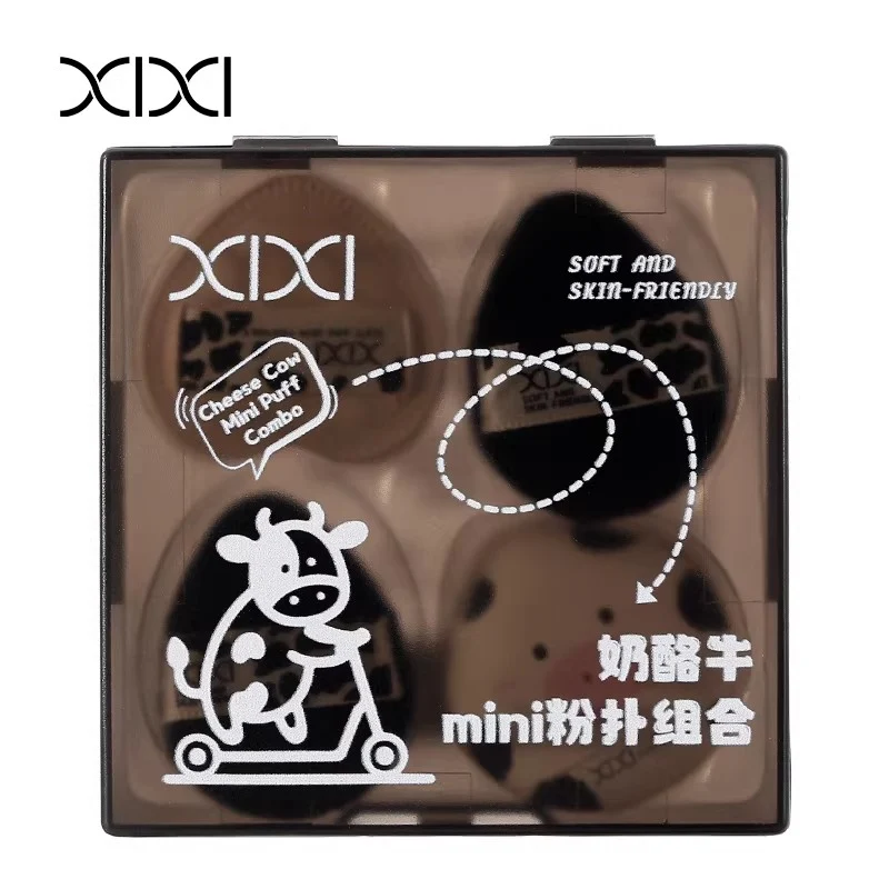 [Self-operated] XIXI Cheese Cow Mini Powder Puff Set of 5 (Concealer, Wet & Dry Use, Mini, for Finger Makeup, Does Not Absorb Foundation)