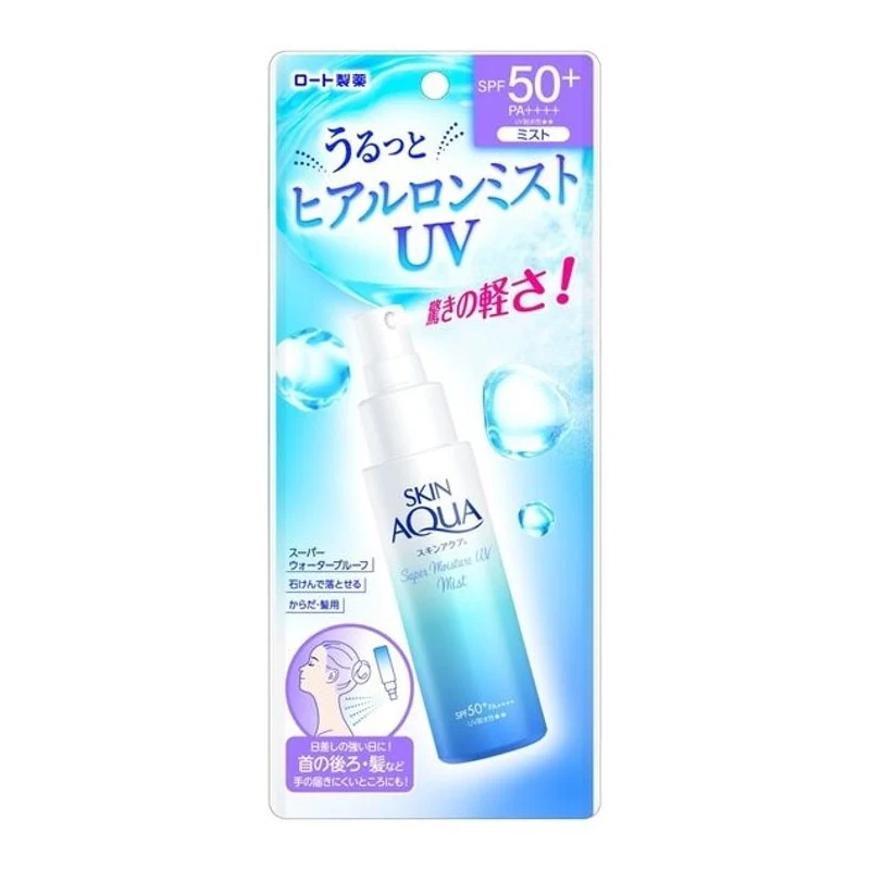 [Self-operated] ROHTO SKIN AQUA Super Moisturizing Sunscreen Spray SPF50+ PA++++ 60ml (Suitable for body and hair, high SPF, daily essential)