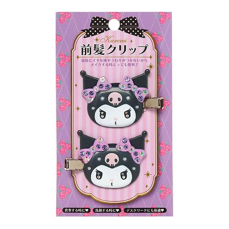 [Self-operated] Sanrio Kuromi Rhinestone Hair Clips (Pair) - Hair Accessories