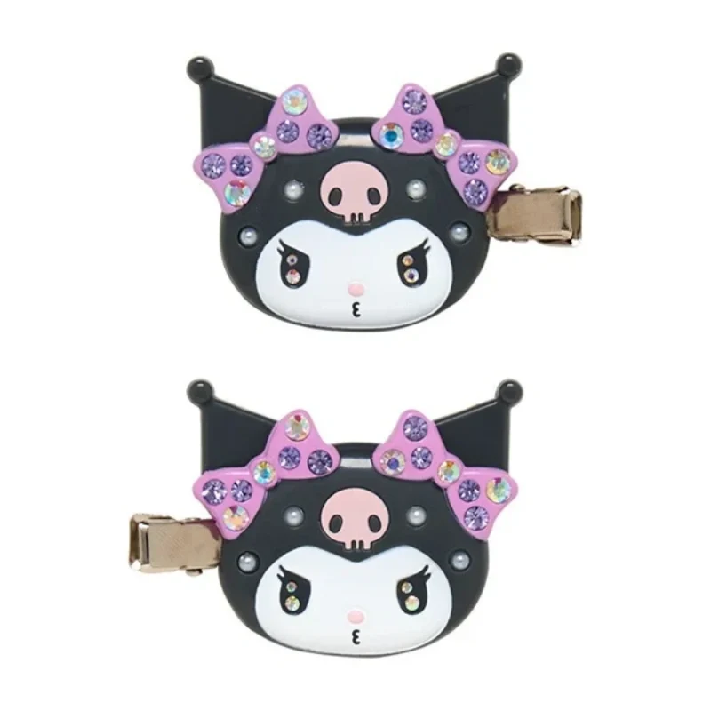 [Self-operated] Sanrio Kuromi Rhinestone Hair Clips (Pair) - Hair Accessories