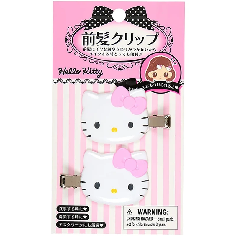 [Self-operated] Japanese Sanrio Hello Kitty Pink Hair Clips (Pair) - Hair Accessories