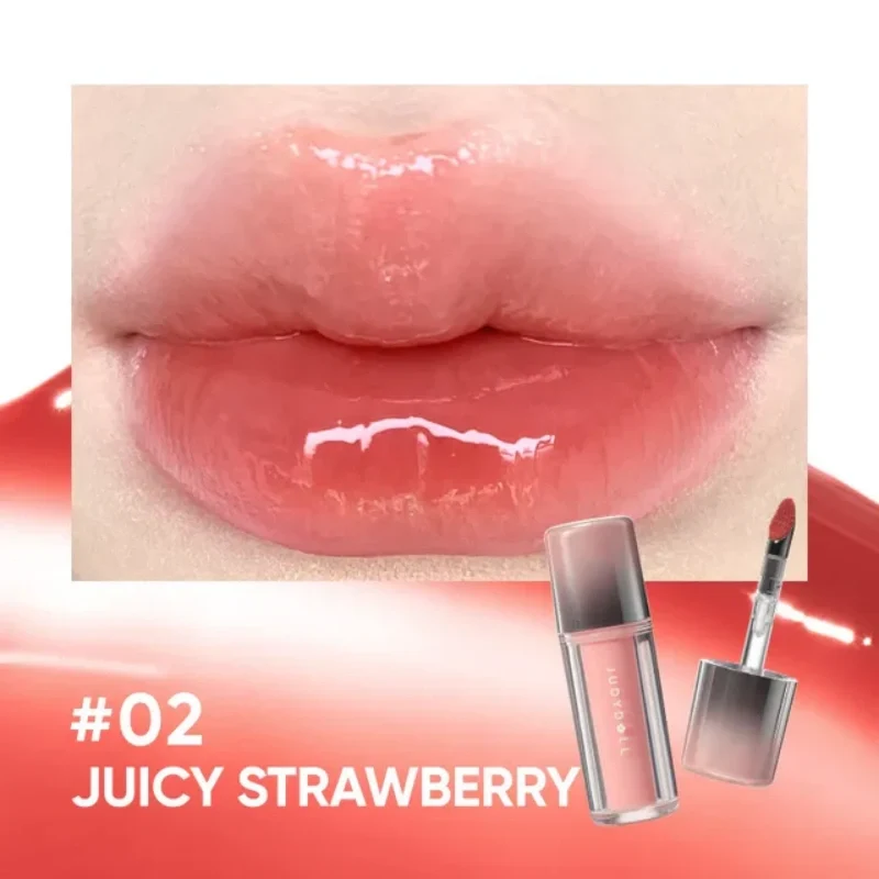 [Self-operated] JUDYDOLL 2nd Generation Ice Iron Dual-Effect Mirror Gloss Lip Gloss #02 Super Sweet Strawberry Brightening Red Tone 2.4g Anti-Wrinkle Repairing Essence Non-Transfer Glass Lip