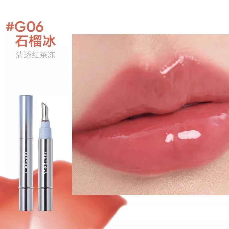 [Self-operated] JUDYDOLL Ice Diamond Essence Lip Gloss (China) > 90% Essence, Mirror-like Watery Essence Lip Gloss #G06 Pomegranate Icy Clear Black Tea Jelly 4ml Mirror-like Watery Lip Gloss, Lip Oil, Lipstick, Moisturizing and Non-greasy, Plump Lips