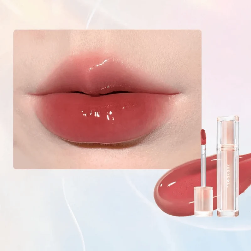 [Self-operated] JUDYDOLL Iced Tea Mirror Lip Gloss #N03 Guava Peach Tea 2.4g, Glossy, Slightly Tipsy Tea Jelly Glass Lip, Moisturizing, Non-sticky, Faux Natural Makeup Special Blend Lip Gloss Lip Mud Lip Balm
