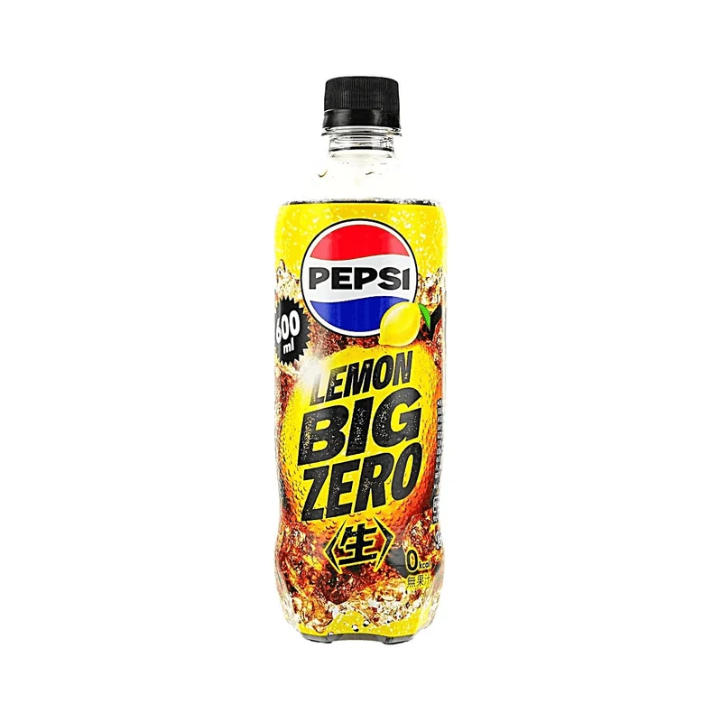[Self-operated] Pepsi Zero Fresh Cola Carbonated Beverage, Sugar-Free Lemon Flavor, 600ml, 0 Sugar, 0 Calories, Popular Carbonated Drink