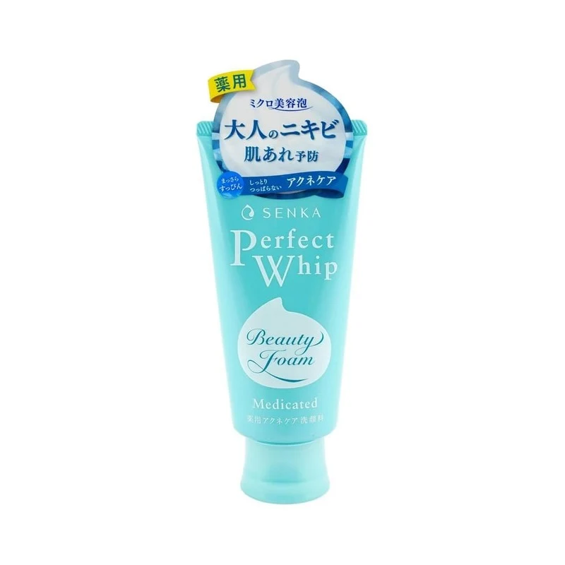 [Self-operated] SHISEIDO FINETODAY SENKA Perfect Whip Facial Wash F Series Medicated Acne Treatment Cleanser 120g, specially formulated for adult acne-prone and rough skin, reduces redness and irritation, cleanses pores, moisturizes, and leaves skin feeling soft and supple.