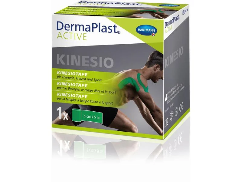 DermaPlast Active Kinesiotape, grün, 5 cm x 5 m, 1 Stück