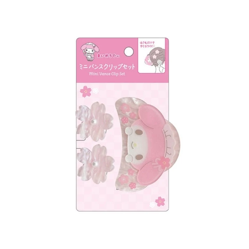 [Self-operated] Sanrio Dessert Shop Character Mini Hair Clip Set, My Melody Edition: 1 Shark Clip + 2 Small Claw Clips, Cute Hair Clip Set