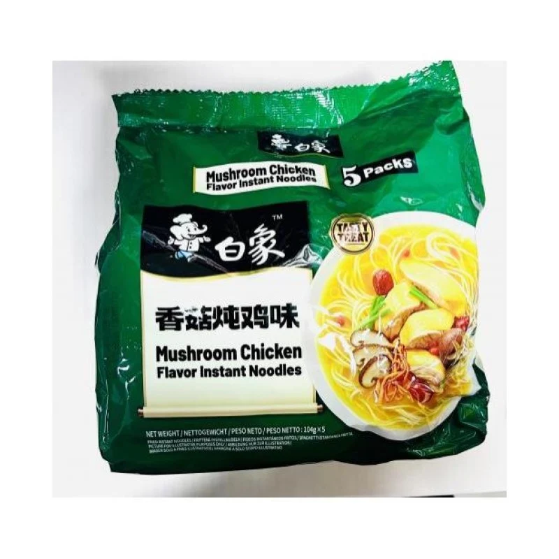 [Self-operated] BAIXIANG Classic Mushroom and Chicken Flavor Instant Noodles (5-pack, 104g each) - 5 packs. Instant noodles, ramen, and mixed noodles.