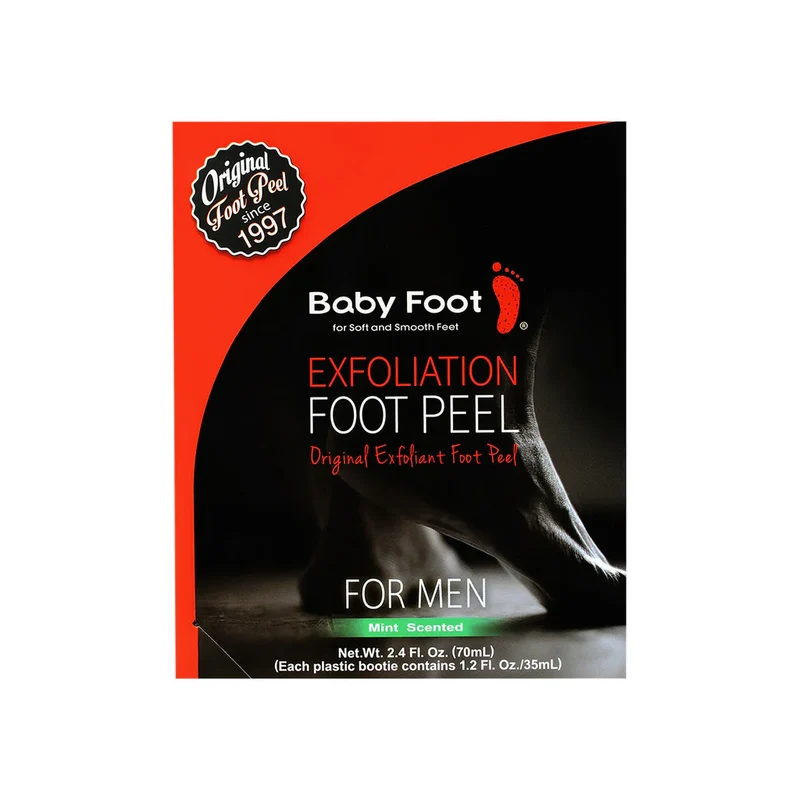 [Self-operated] Japanese Baby Foot Men's Exfoliating Foot Mask, Mint Scent, 1 Pair, Gently Removes Dead Skin Cells, Improves Roughness and Dryness, Reduces Foot Odor
