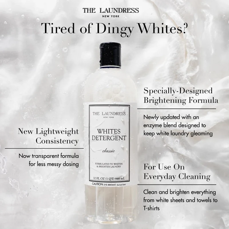 [Self-operated] THE LAUNDRESS Whites Detergent Classic Laundry Detergent 946ml (32 fl.oz) for whitening, brightening, and deep cleaning of white and light-colored clothes.