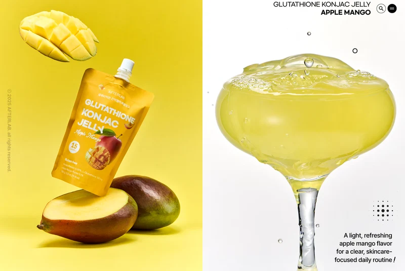 [Self-operated] AFTERLAB Korean Glutathione Konjac Jelly, Apple and Mango Flavor, 150g. Low-calorie jelly with brightening effect.