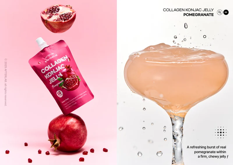 [Self-operated] AFTERLAB Pomegranate Flavored Collagen Konjac Jelly 150g (Korean) - Low-calorie, low-sugar "inside and out" collagen beauty jelly