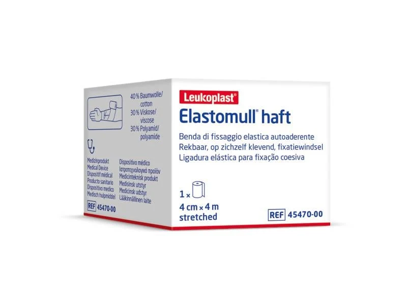 Leukoplast Elastomull haft, elastische Fixierbinde, 4 cm x 4 m, 1 Stück