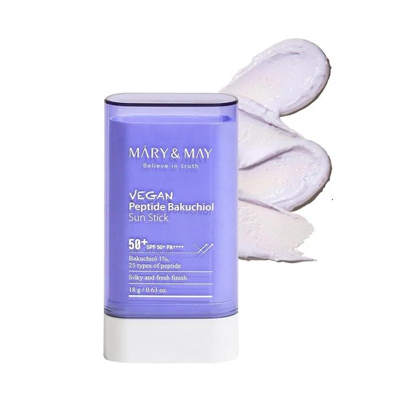 [Self-operated] Korean Mary&May Vegan Peptide Bone Chitin Sunscreen Stick SPF50+ PA++++ 18g 3-in-1 Sunscreen, Anti-aging, Repairing, Vegan Formula, Refreshing and Non-sticky Sunscreen Stick