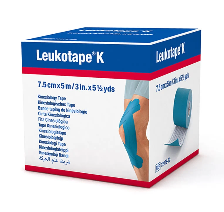 Leukotape K Kinesiologie Tape, blau, elastisch, 7.5 cm x 5 m, 1 Stück