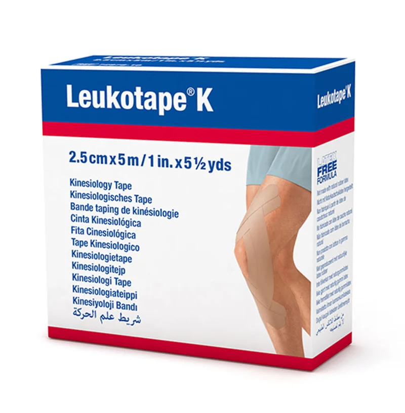 Leukotape K Kinesiologie Tape, beige, elastisch, 2.5 cm x 5 m, 1 Stück