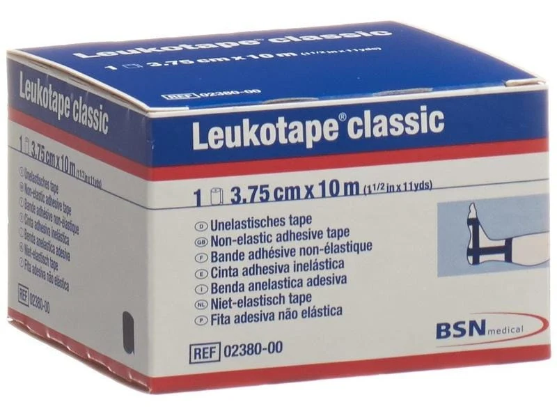 Leukotape Classic Tape, schwarz, unelastisch, 3.75 cm x 10 m, 1 Stück