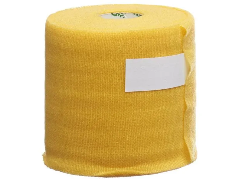 Lohmann Rauscher L&R Haftelast latexfree, Kohäsive Fixierbinde, gelb, 8 cm x 20 m, 1 Stück
