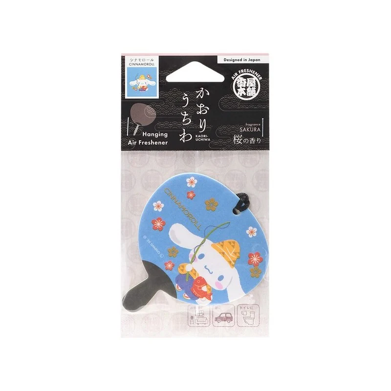 [Self-operated] Sanrio Car/Indoor Wardrobe Air Freshener, Fan-shaped Cinnamon Dog Fragrance, Hanging Card (1 piece), Cherry Blossom Scent