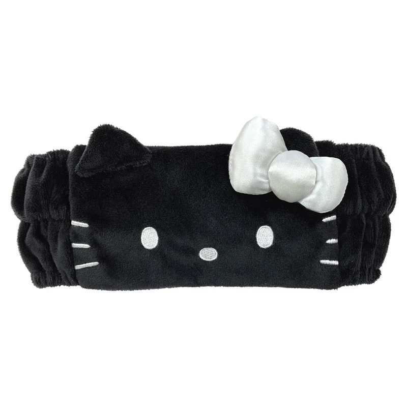 [Self-operated] Japanese Sanrio Hello Kitty Plush Black Face Wash Headband (1 piece) - A must-have for home face washing!