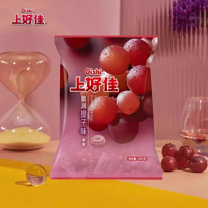 [Self-operated] OISHI Crispy Grape Flavored Hard Candy 100g/bag - Casual Nostalgic Snack Candy Wedding Candy Children's Candy