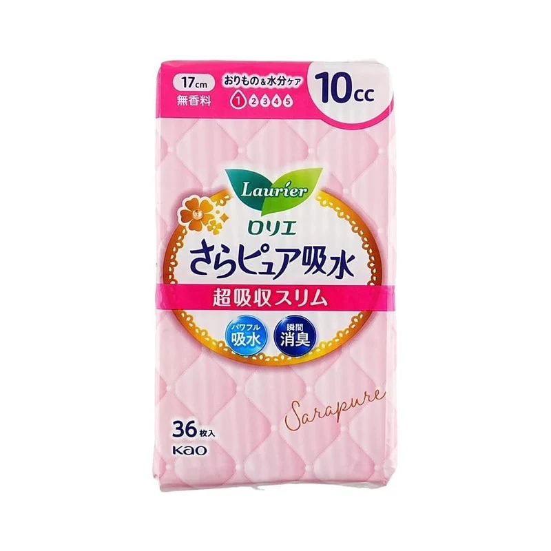 [Self-operated] Japan KAO Laurier Instant Absorption Deodorizing Panty Liners 10cc Absorbency Unscented 170mm 36-pack Dry and Comfortable Sanitary Napkins