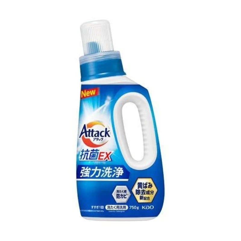 [Self-operated] Kao Attack Antibacterial EX Enzyme Laundry Detergent (Japan) 750g - Powerful antibacterial, mite-removing, mildew-removing, disinfecting, long-lasting fragrance. Suitable for hand washing and washing machine use. Latest 2024 release.