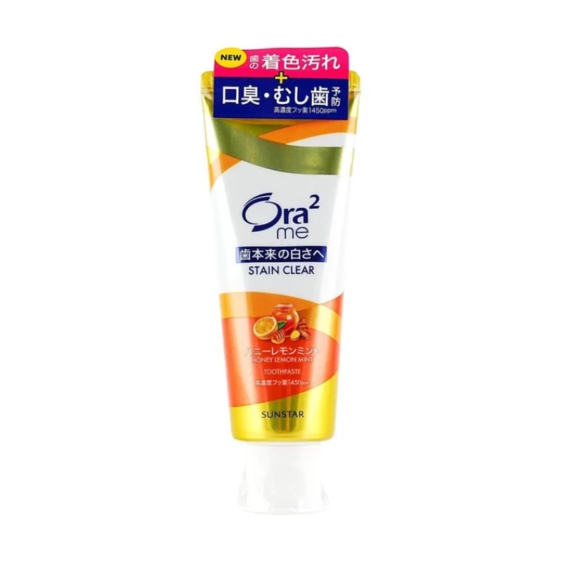 [Self-operated] SUNSTAR Ora2 Deep Cleaning Toothpaste (Honey, Lemon, Mint Flavor) 130g (Japan) - Removes bad breath, stains, prevents cavities, whitens, freshens breath, and reduces sensitivity.