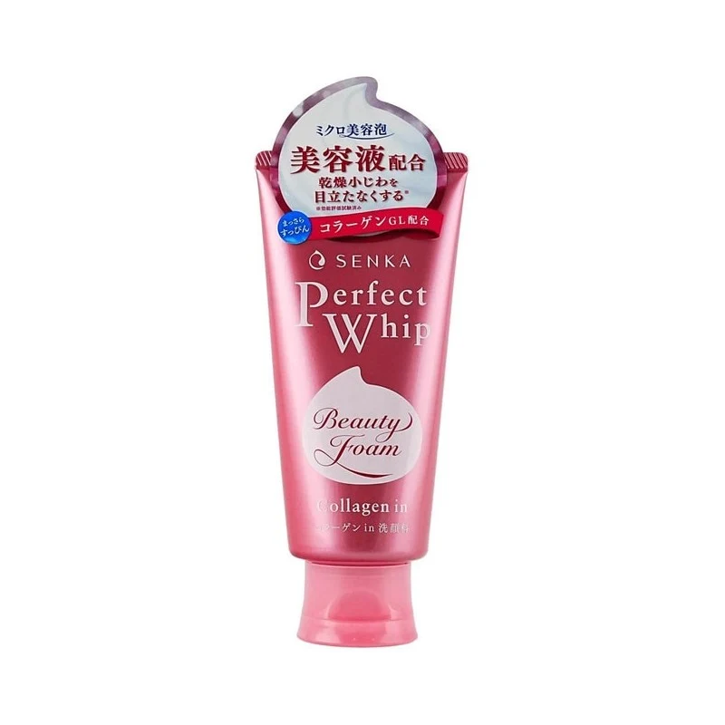 [Self-operated] SHISEIDO FINETODAY SENKA Perfect Whip Facial Wash F Series Silk Collagen Foam Cleanser 120g (Japan) - Hydrating, Moisturizing, Refreshing, and Non-Tightening/Drying