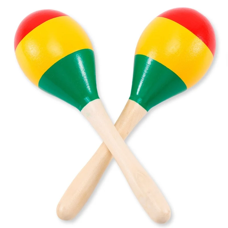 Bunte Holzmaracas