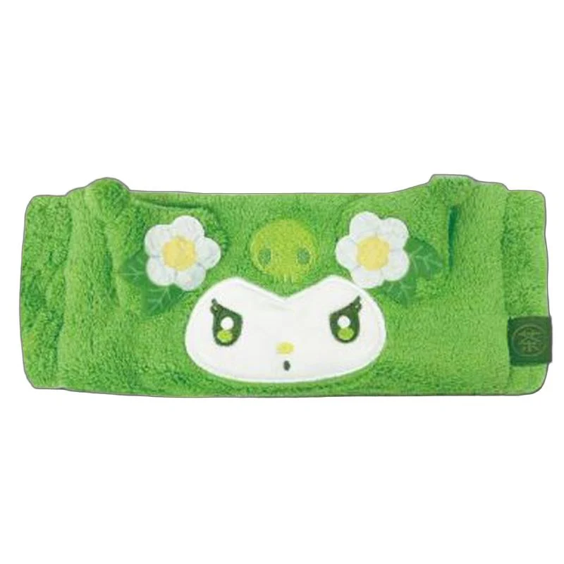 [Self-operated] Sanrio Kuromi Plush Matcha-Colored Face Washing Headband (1 piece) - A must-have for home face washing!