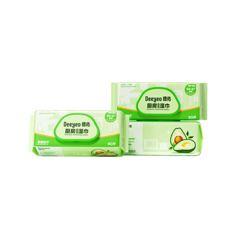 [Self-operated] China Deeyeo Kitchen Cleaning Wipes, 80-sheet pack, convenient and powerful stain and grease removal, suitable for cleaning household range hoods.