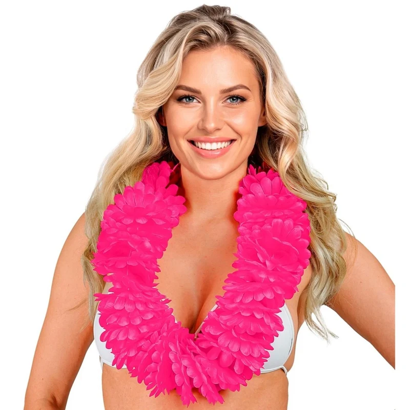 Fuchsiafarbene Deluxe-Hawaii-Kette