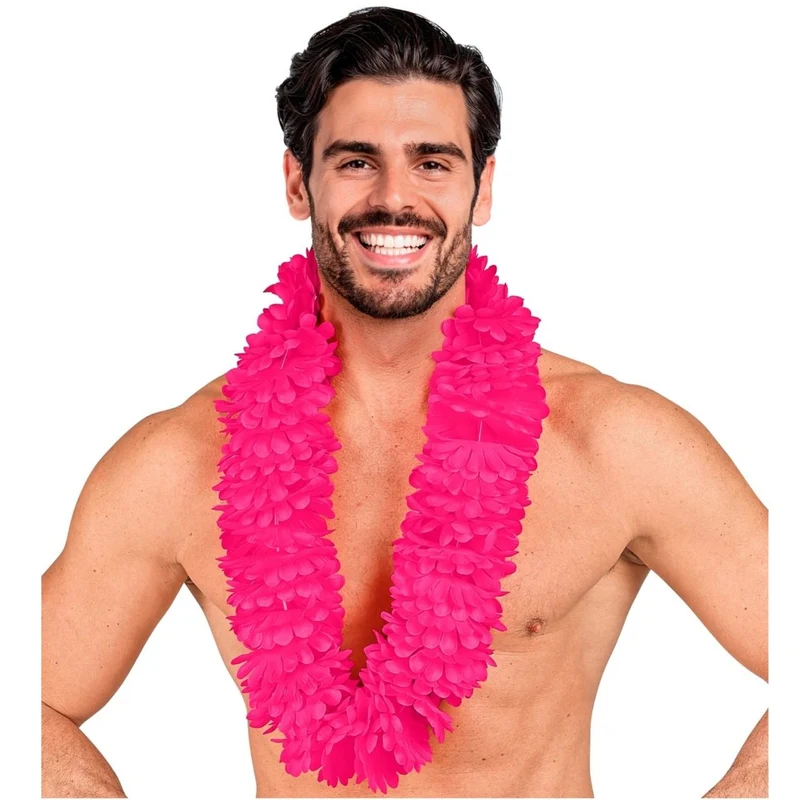 Fuchsiafarbene Deluxe-Hawaii-Kette