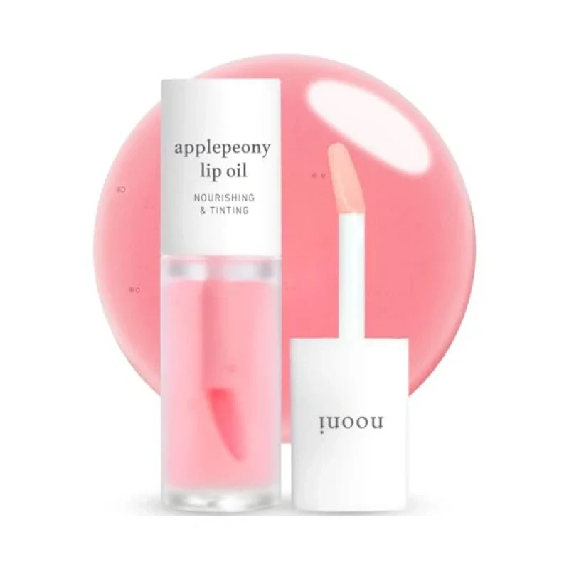 [Self-operated] Korean NOONI Applepeony Lip Oil 3.7ml. Moisturizes, nourishes, revitalizes, brightens, softens cuticles, lightweight, non-sticky, waterproof, and long-lasting. Can be used alone or layered over lipstick. Suitable for sensitive lips.