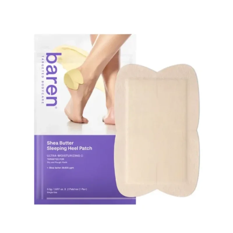 [Self-operated] Korean BAREN Shea Butter Foot Sleeping Patches (2-pack) - Intensive Moisturizing and Nourishing for Heels, Gentle Exfoliation, Soothing and Repairing