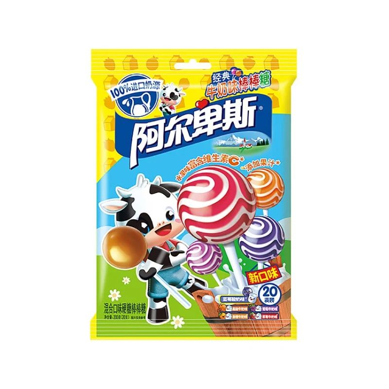 [Self-operated] China AEBS Alps Mixed Flavor Hard Candy Lollipops 20 Pack 200g Internet Celebrity Fruit Toffees Children's Snacks Wedding Candy