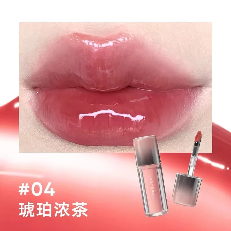 [Self-operated] JUDYDOLL 2nd Generation Ice Iron Dual-Effect Mirror Gloss Lip Gloss #04 Amber Tea 2.4g, Anti-Wrinkle Repairing Essence, Non-Slip Glass Lip
