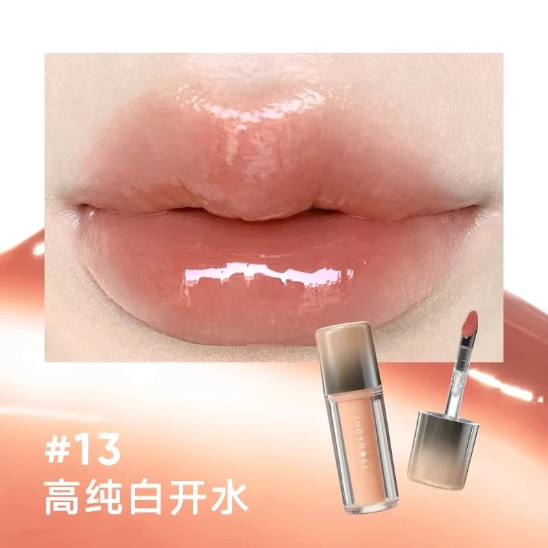 [Self-operated] JUDYDOLL 2nd Generation Ice Iron Dual-Effect Mirror Gloss Lip Gloss #13 High-Purity Boiled Water 2.4g, Anti-Wrinkle Repairing Essence, Non-Slip Glass Lip
