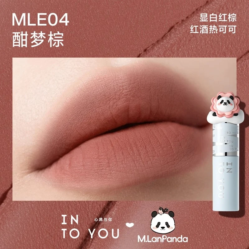[Self-operated] INTOYOU and M.LANPANDA Collaboration - Leading Lady Lip Mud Matte Velvet Lip Gloss Lipstick MLE04 Dreamy Brown Lip & Cheek Dual-Use Lip Gloss Lipstick