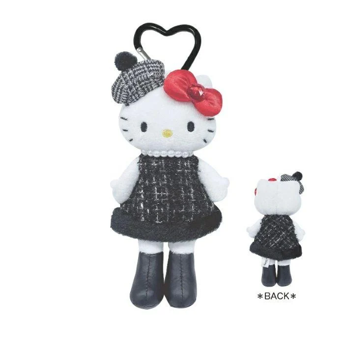 [Self-operated] Sanrio Hello Kitty Long Leg Fashionable Tweed Dress Doll Pendant (1 piece) Car Hanger Bag Ornament Keychain