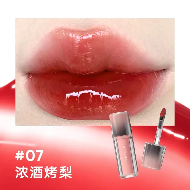 [Self-operated] JUDYDOLL 2nd Generation Ice Iron Dual-Effect Mirror Gloss Lip Gloss #07 Rich Wine Roasted Pear Brightening Red Tone 2.4g Anti-Wrinkle Repairing Essence Non-Slip Glass Lip